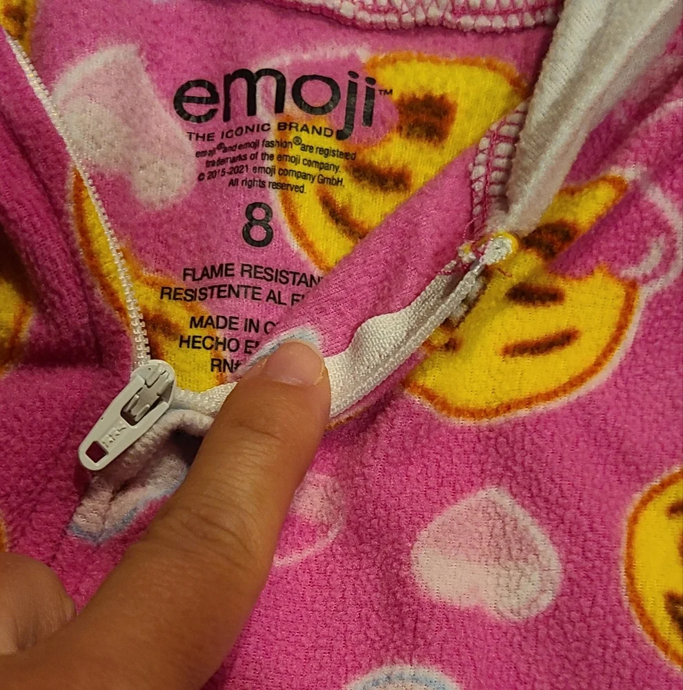 🦔Girls emoji unicorn zip up fleece onesie🎠